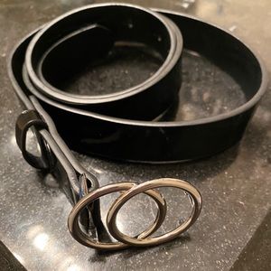 Black Belt with Silver Belt Buckle